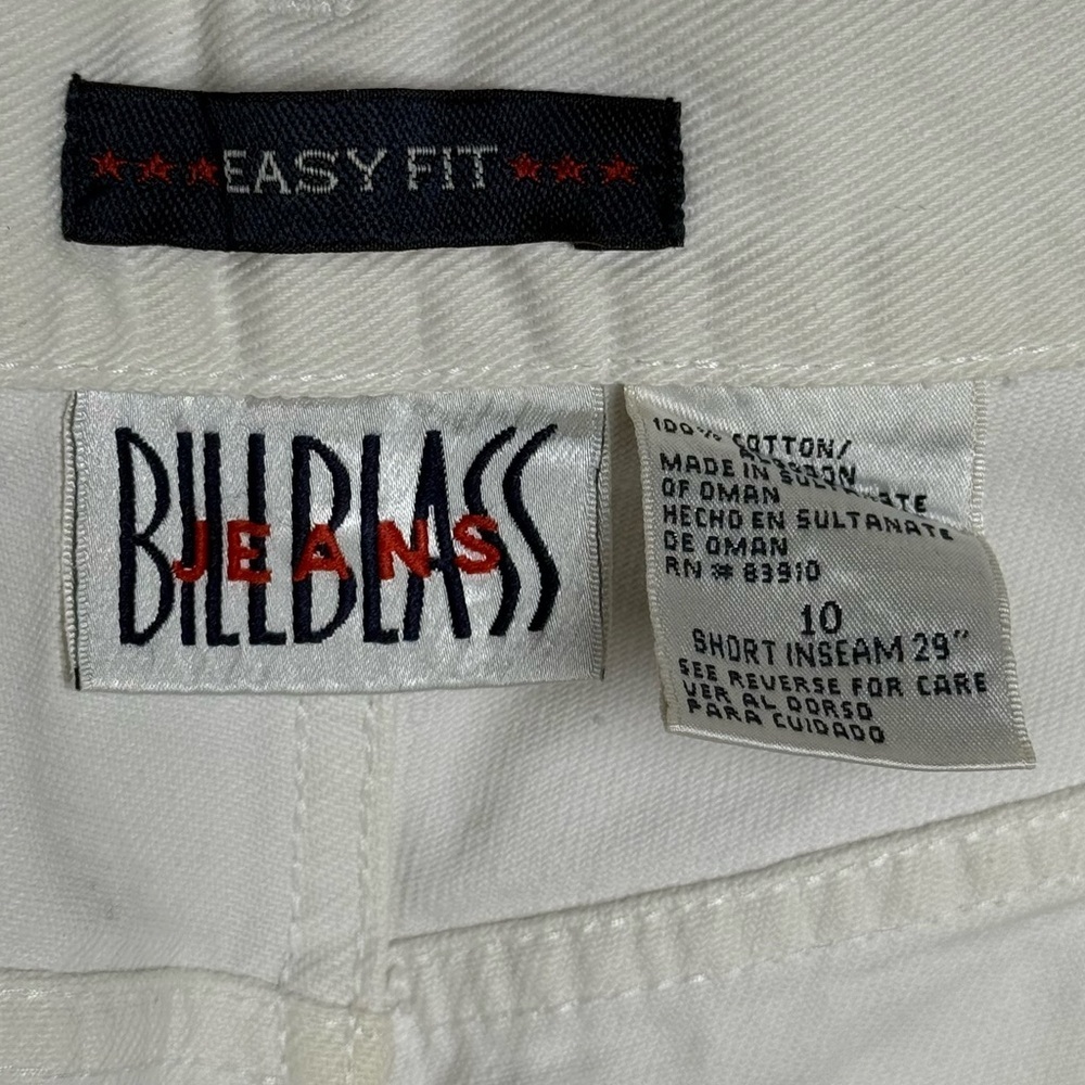 Vintage High Rise Tapered Jeans Size 10 White Denim 80s 90s Bill Blass - Picture 7 of 8